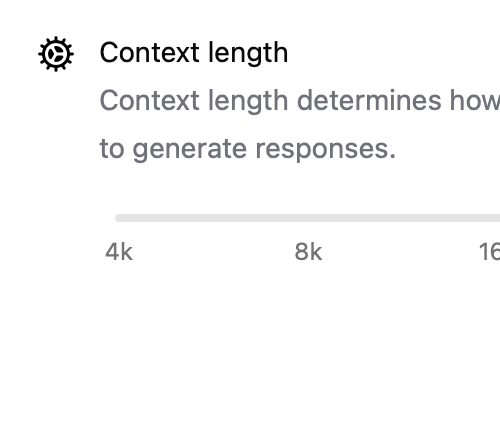 Ollama App 设置中的 Context length 滑杆